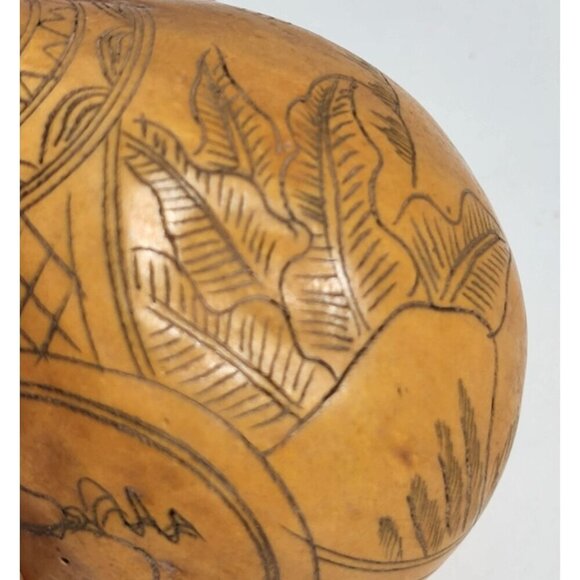 Handcrafted Etched Calabash Gourds Chinese Lanzhou Intricate Calligraphy Vintage - Picture 12 of 12